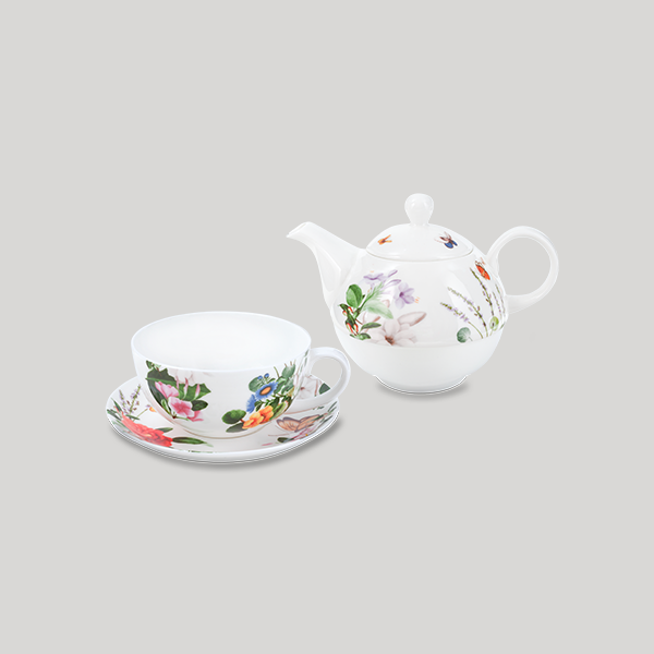 Thumbnail Tea-for-one set: Flowers, fruits, vegetables and insects